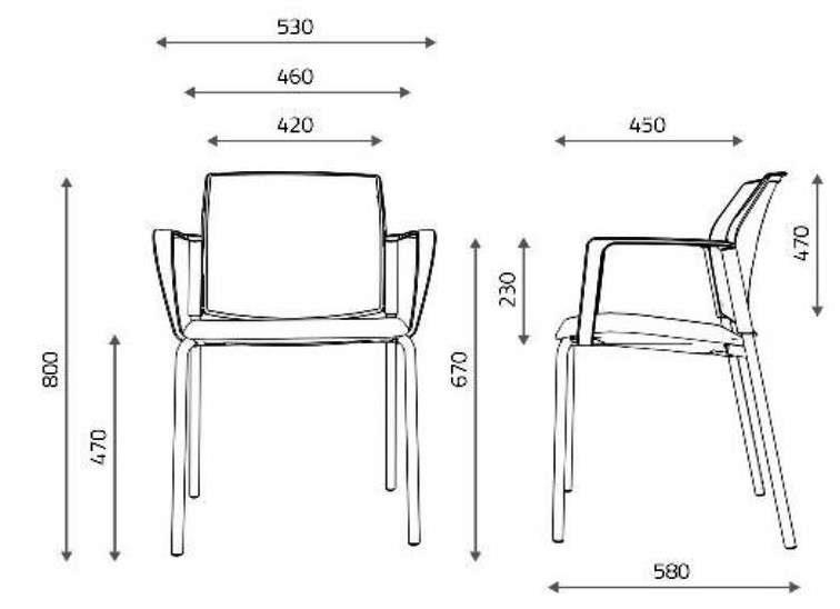wymiary krzesła 4JOB